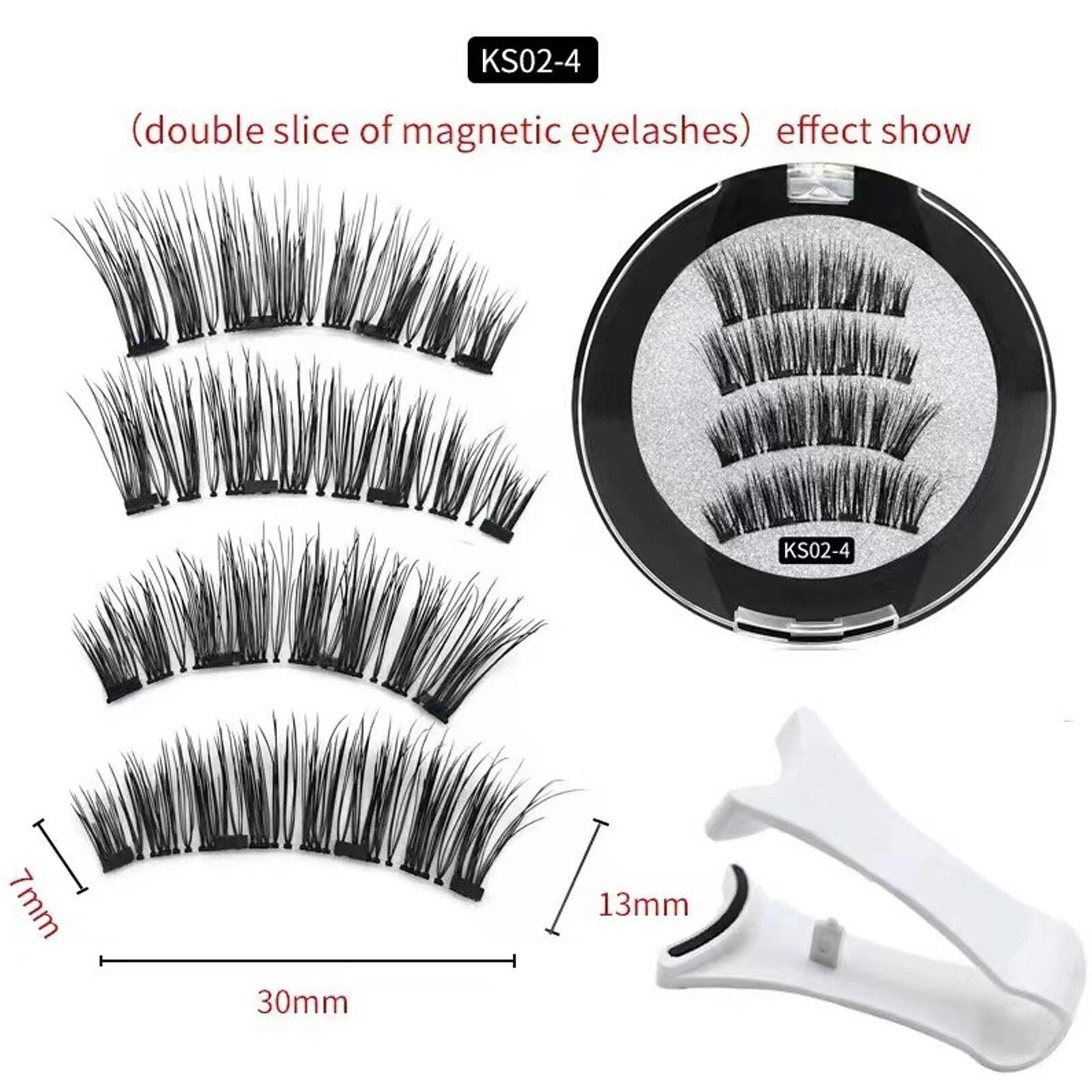 Reusable Natural Magnetic Eyelashes with Applicator No Glue Needed Lashes Kit