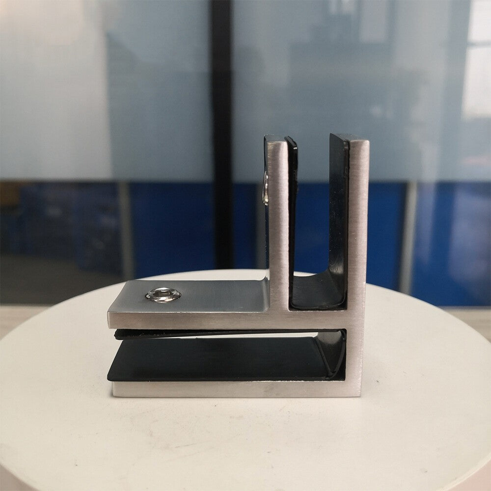 2XStainless Steel 90 Degree Glass Balustrade Stiffener / Clamp 10-12mm - Duplex