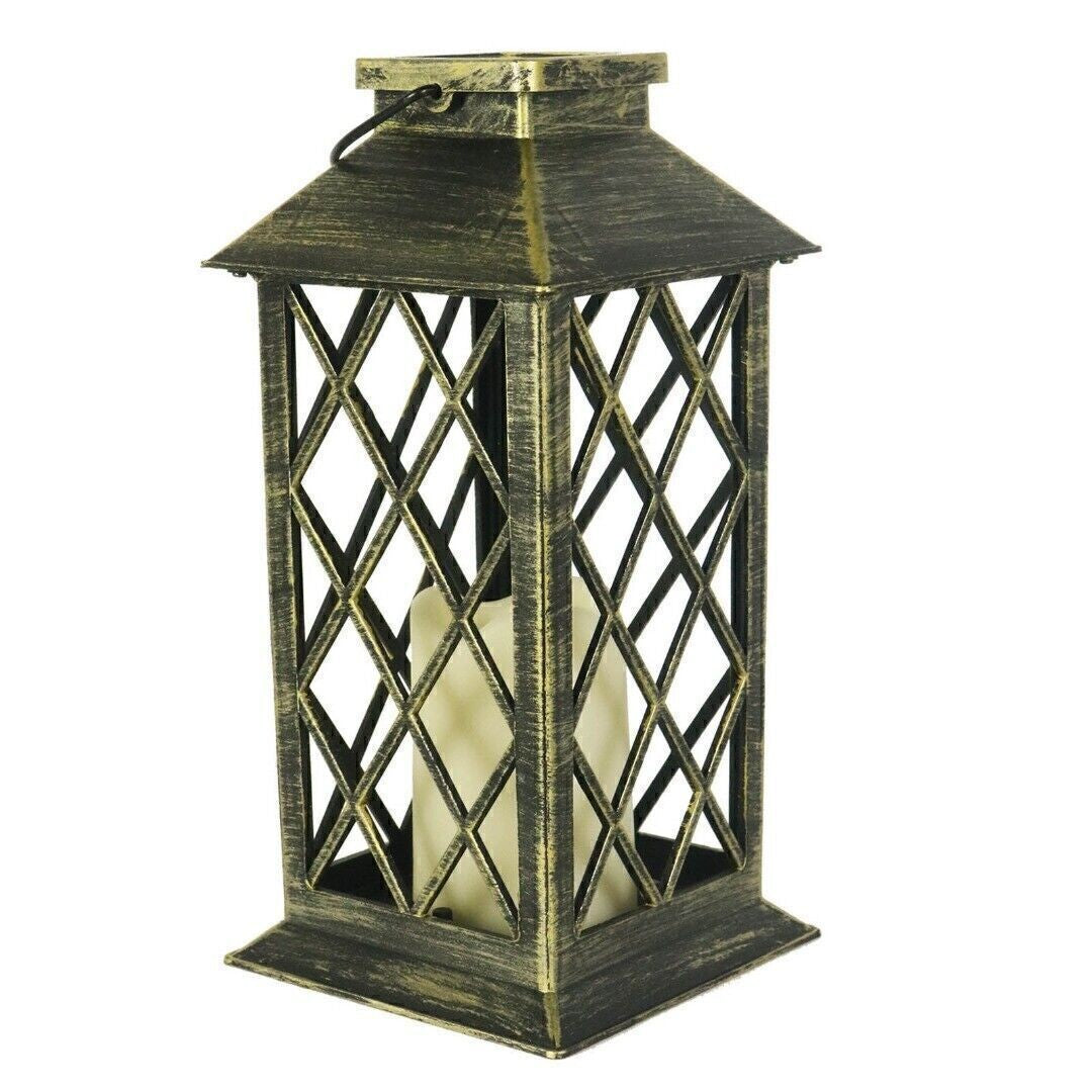 Solar Powered Waterproof LED Hanging Lantern Outdoor Garden Candle Lamp