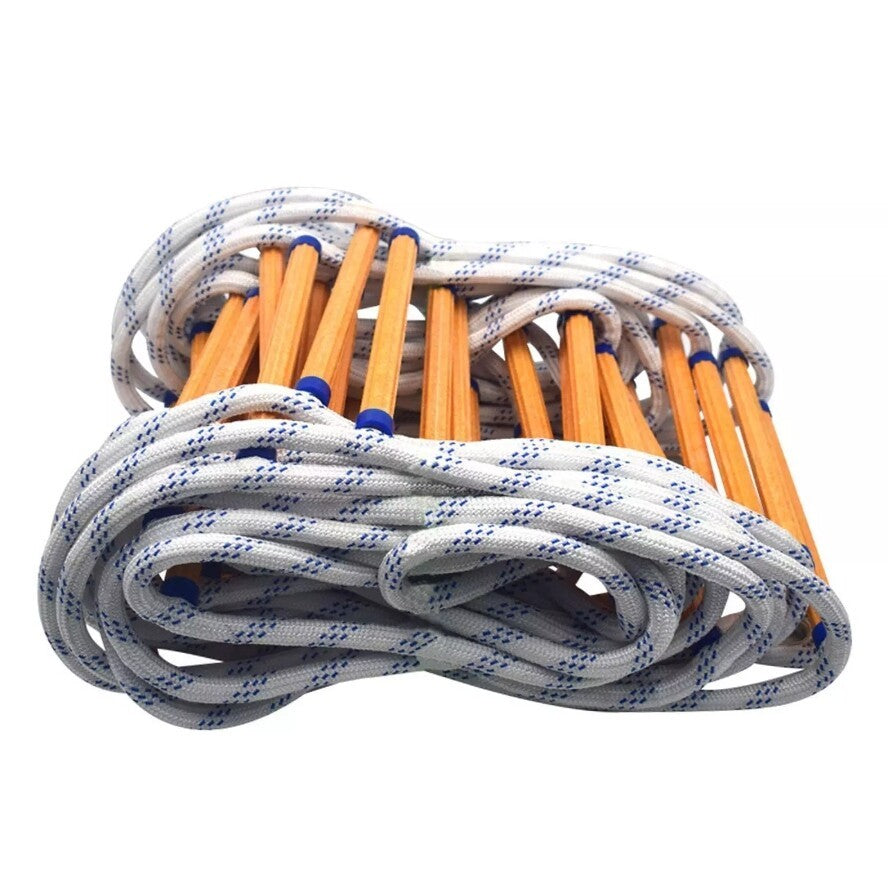 5/10m Emergency Fire Escape Ladder Soft Rope to Deploy W/ Hooks Portable UK