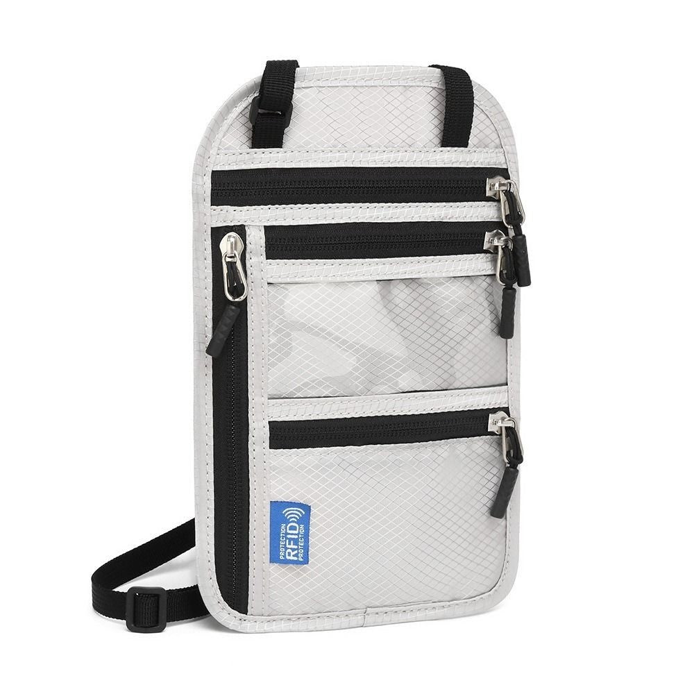 Travel RFID Passport Bag Neck Wallet Passport Document Bag Anti-theft Adjustable