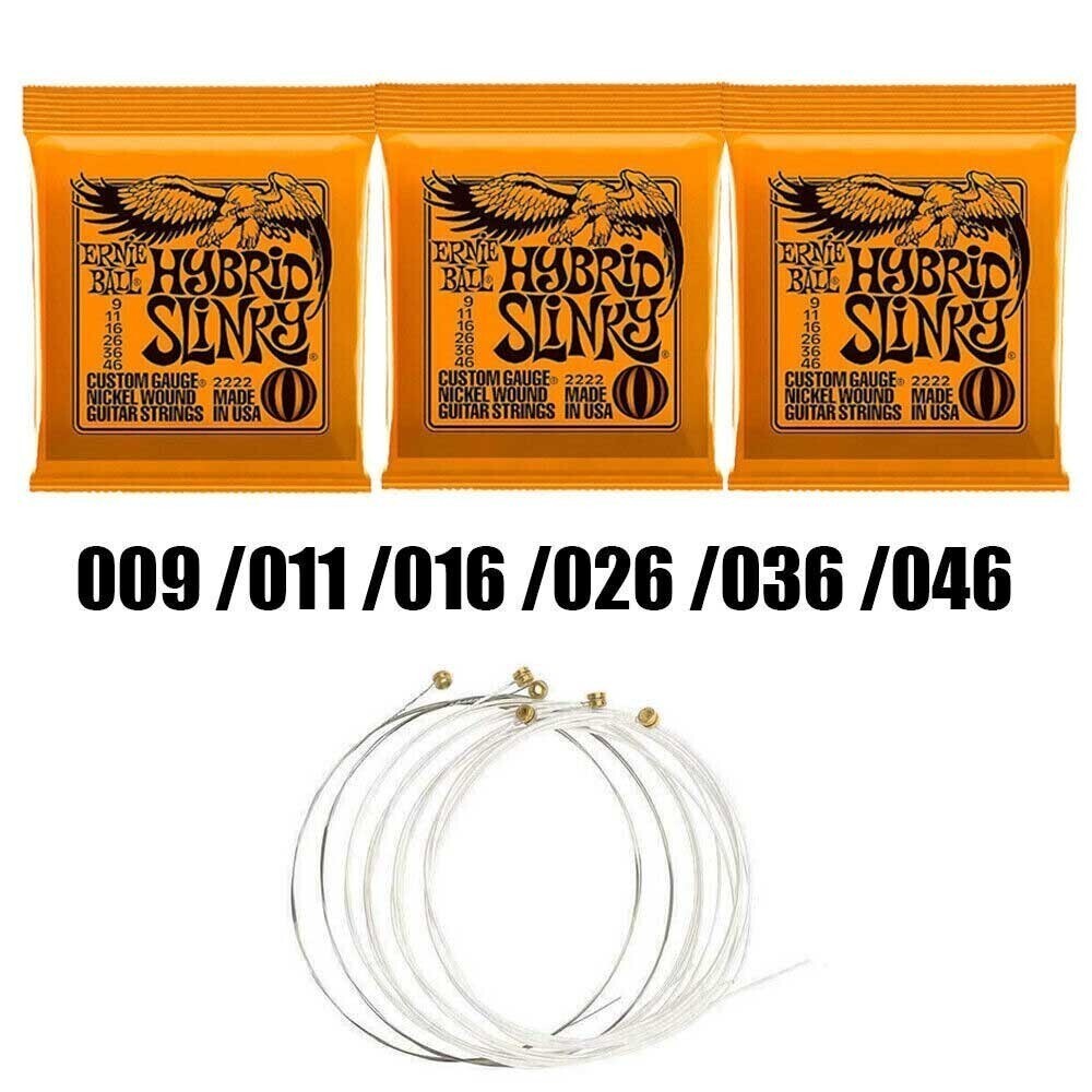3 Sets Ernie Ball Hybrid Slinky 2222 09-46 Electric Guitar Strings NEW