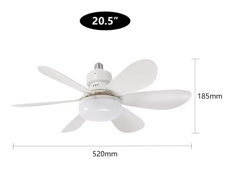 LED Ceiling Fan Light E27 Remote Control Dimmable Ceiling Lamp Home Bedroom