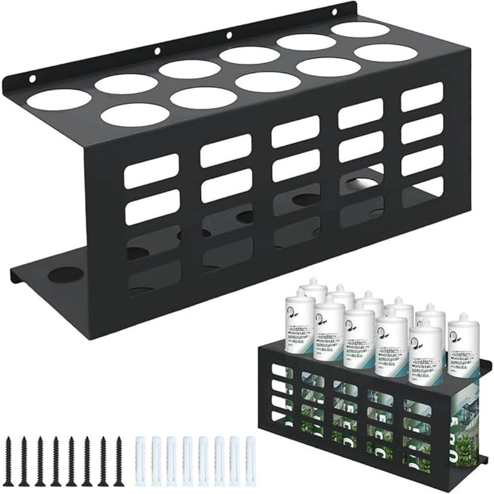 *11 Holes Silicone Sealant Tube Holder Mastic Caulk Storage Rack for Van Racking
