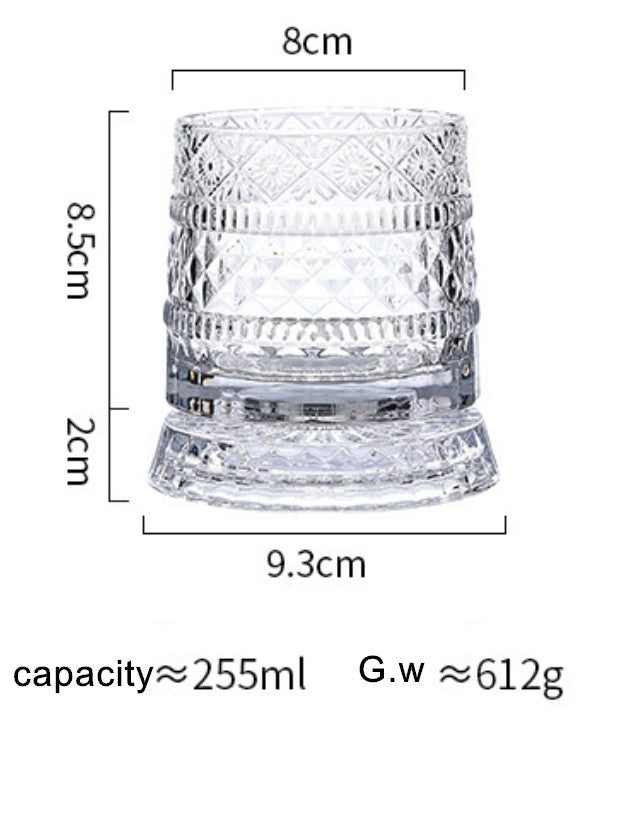 Crystal Whiskey Glass 360 Degree Rotating Spinning Wine Glass Stress Relief UK