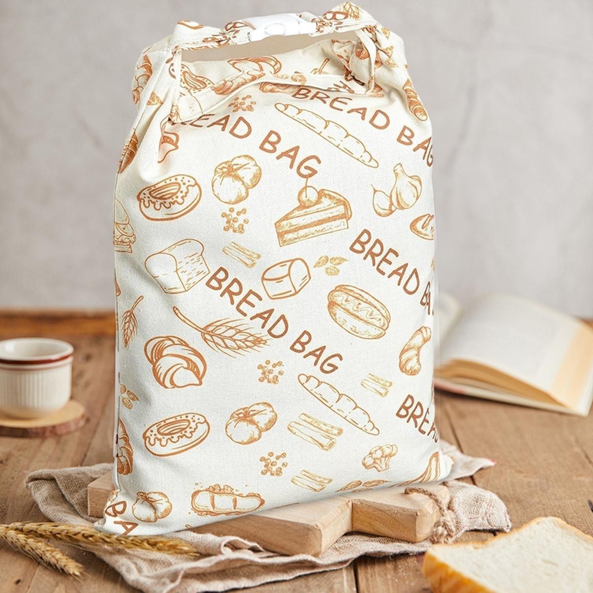 Beeswax Reusable Food Storage Bag Fresh Keeping Bread Pouch 42*33cm Kitchen Use