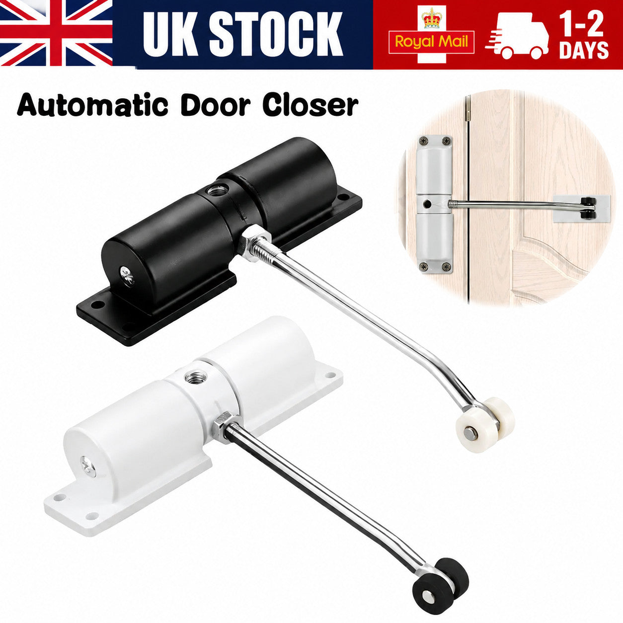 Heavy Duty Door Gate Closer Spring Fire Rated Outdoor Automatic Surface Mount UK