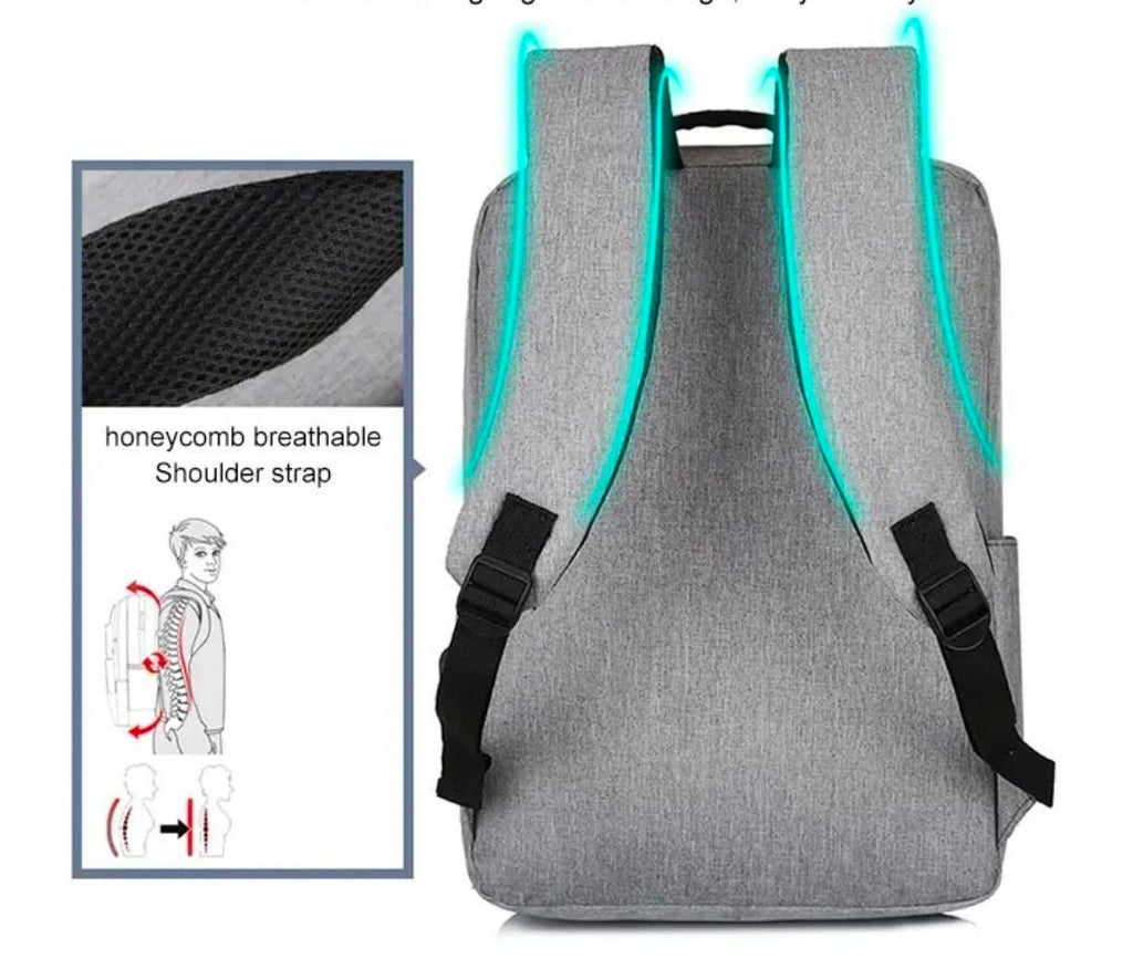 15.6" Laptop Backpack Waterproof USB Charging Port Business Travel School Bag