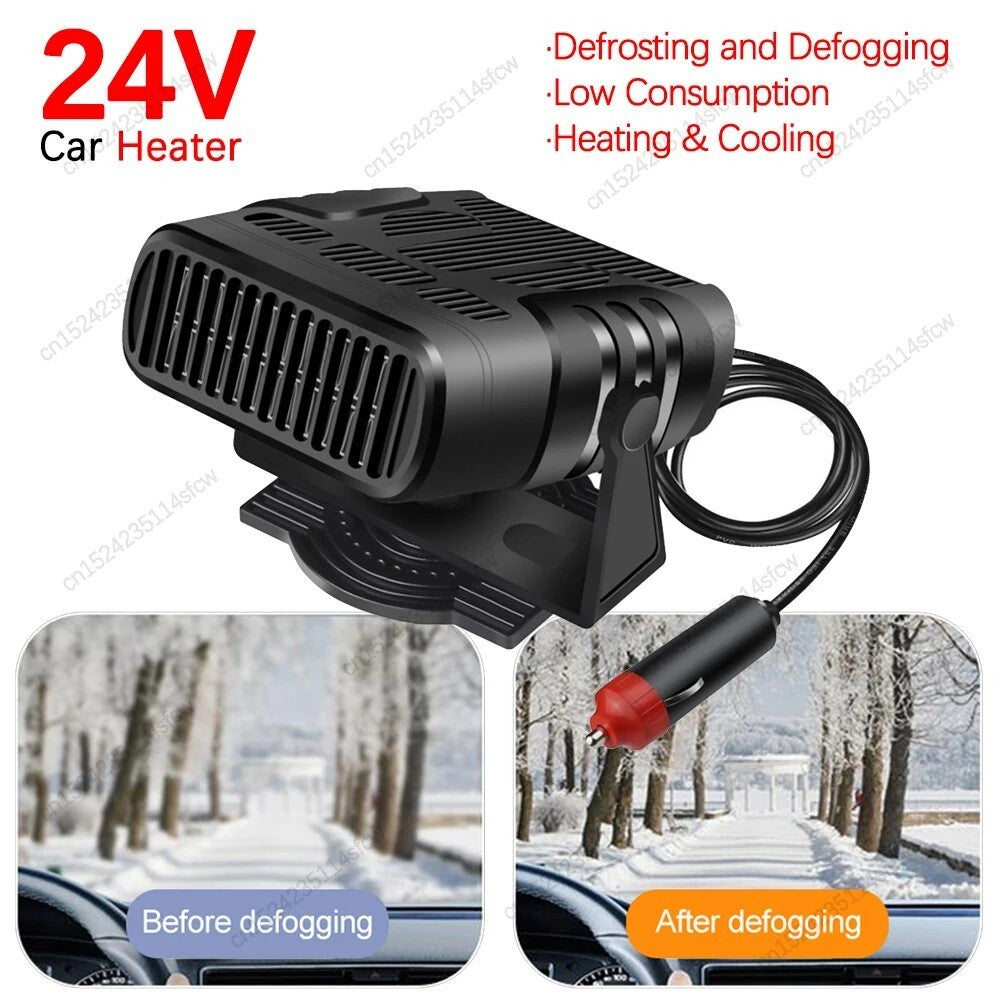 200W Electric Car Heater 12/24V Heating Fan Defogger Defroster Demister Portable
