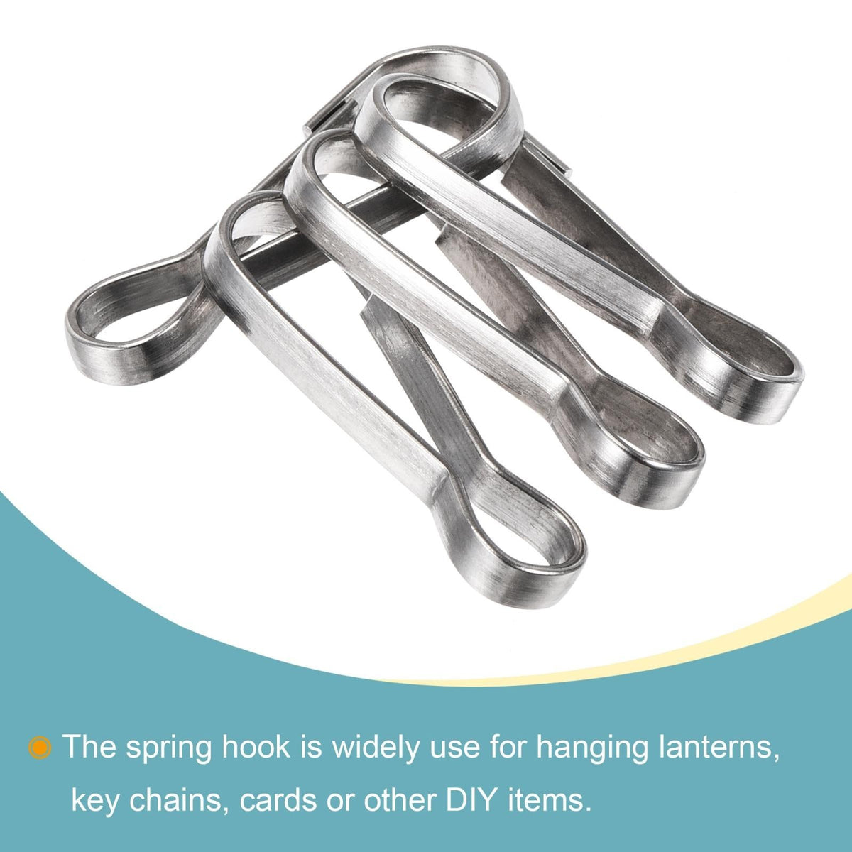 Spring Hooks Snap Clip Hooks 32x12x3mm 304 Stainless Steel Silver Tone 80Pcs
