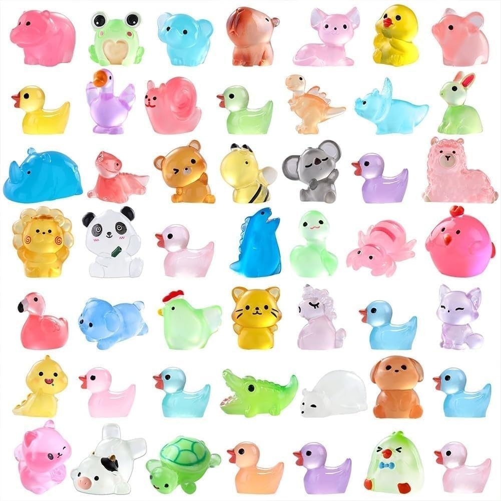1-100Pcs Blind Bags Mini Luminous Animal Miniature Resin Model Surprise Mystery