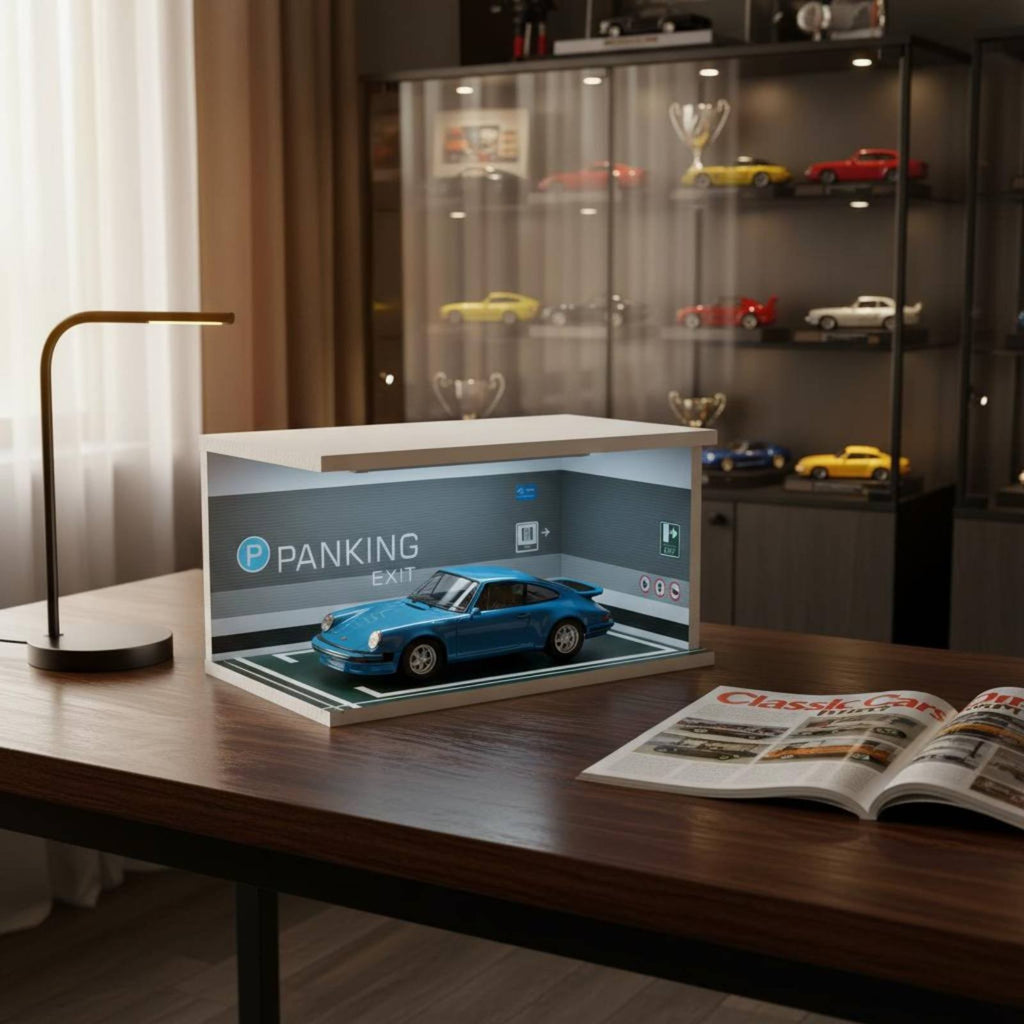 LED Model Car Display Case Gift Idea 1:18 Car Display Box Realistic Details