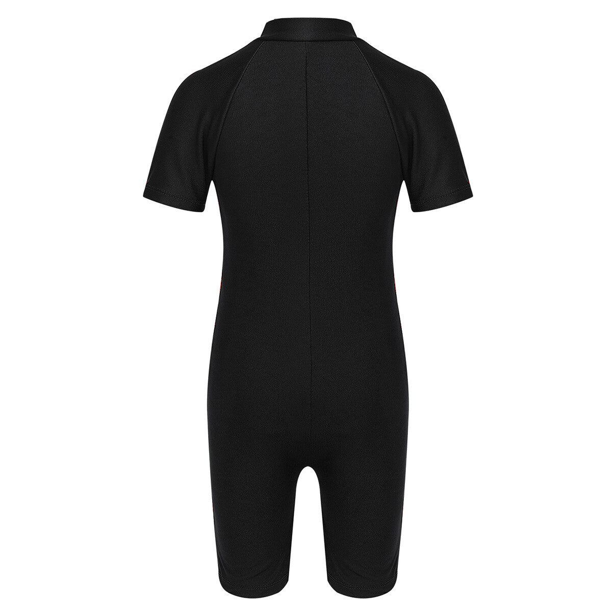 Boys&Girls Short Sleeves Zippered Swimming Costume Swimsuit Rash Guard