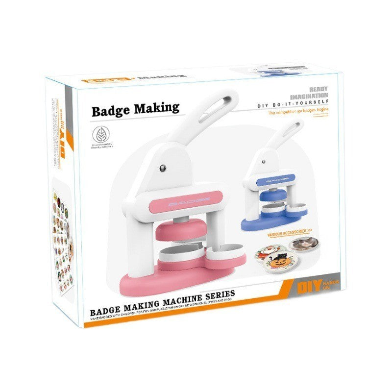 Manual 3-in-1 Badge Maker – DIY Button Pin & Fridge Magnet Toy for Children