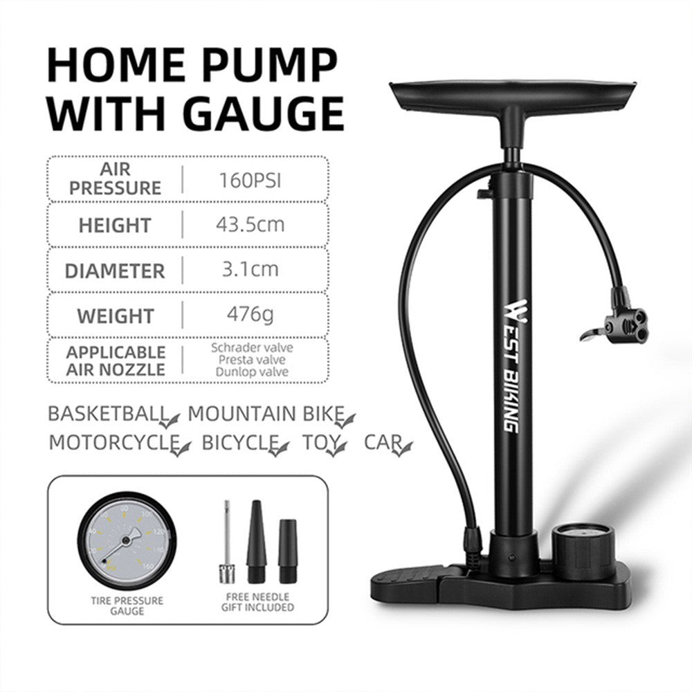 MTB Road Bike Bicycle Tire Inflator Floor Pump Presta Schrader Valve Portable UK