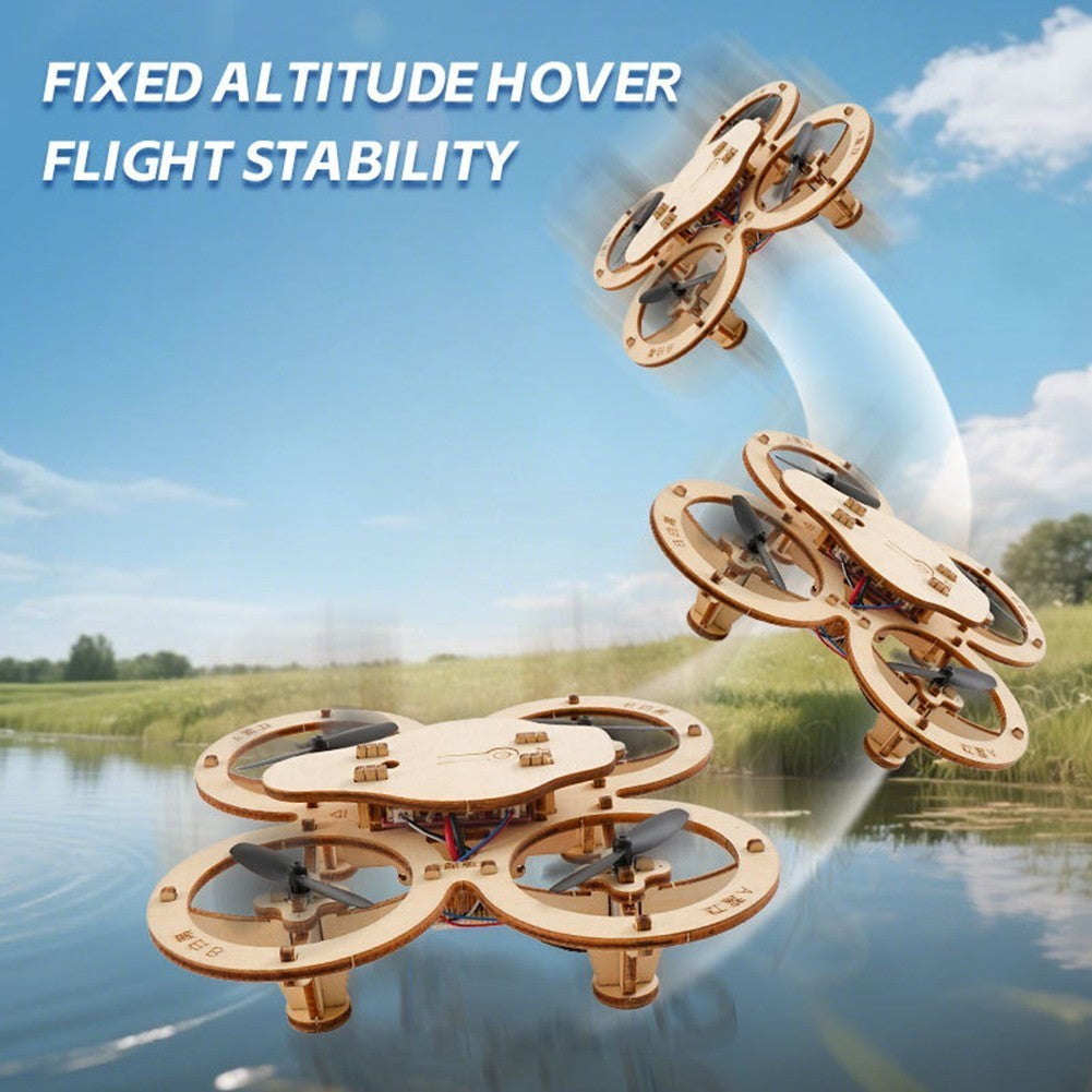 DIY Wooden Quadcopter Kit STEM Educational Aircraft Build Toy Gift For Teens