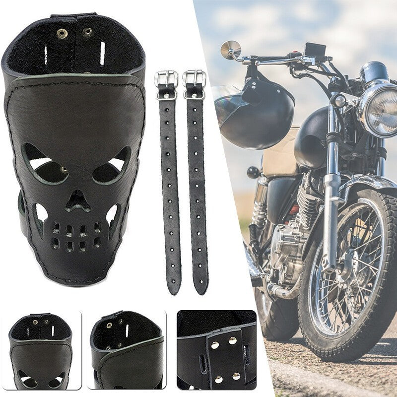 Motorcycle Skull Cup Holder Biker Custom PU Leather Cup Drink Can Bottle Holder