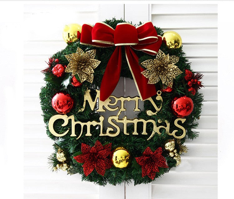 30CM Christmas Wreath With Bow Front Door Wreath Garland Xmas Hanging Decor UK