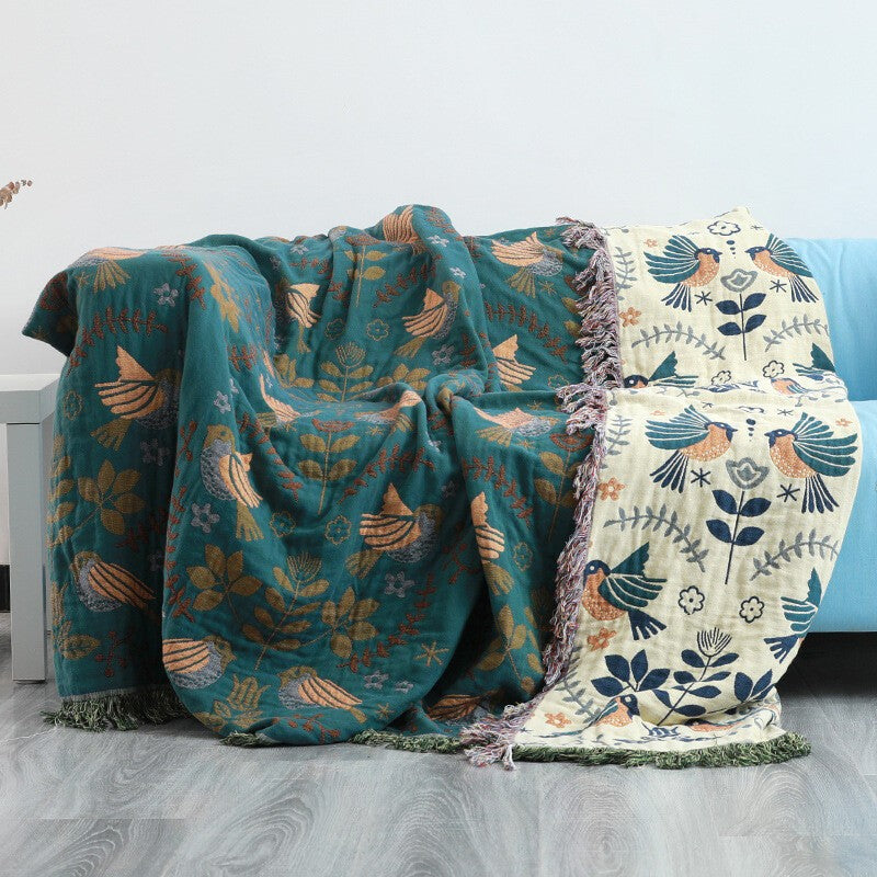 Blanket Nordic Boho Home Decor Green Bohemia Cotton Sofa Chair Cover Throw