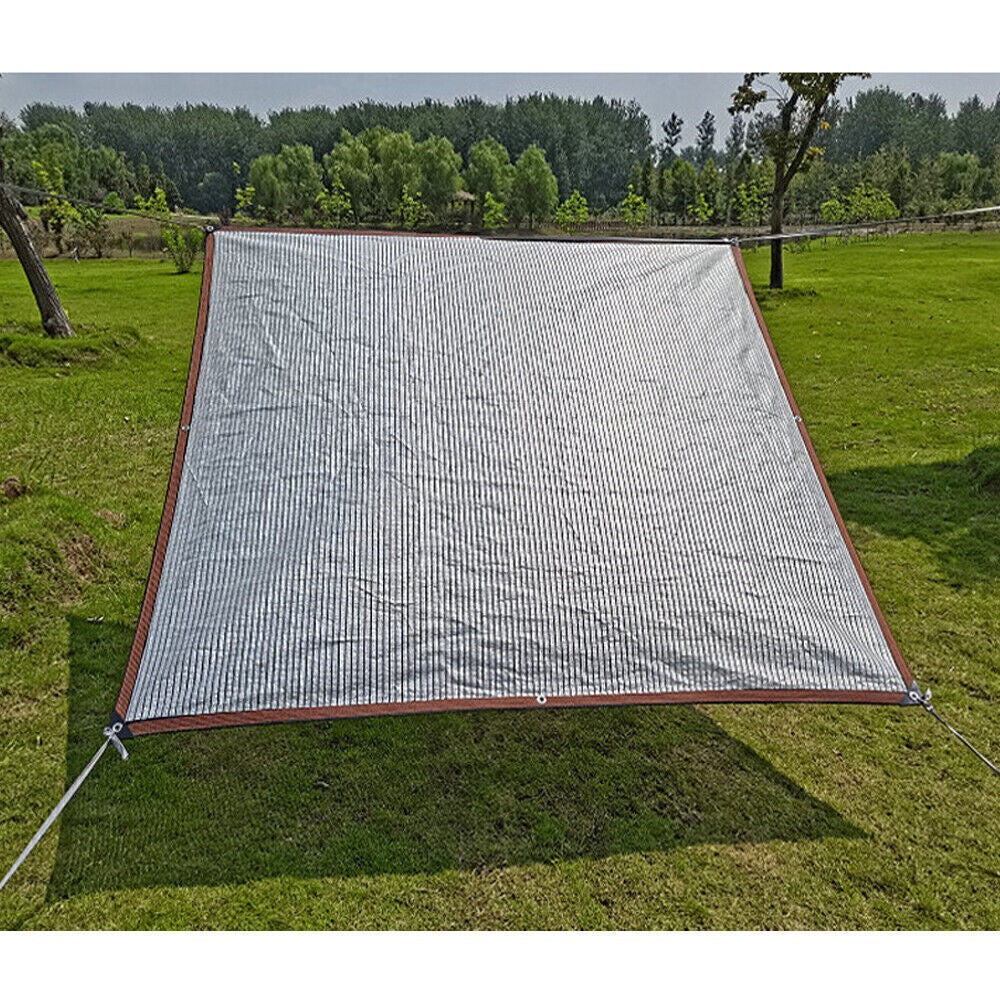 Reflective Sun Shade Sail Net Aluminum Foil Mesh 99% UV Canopy Sunscreen Cover