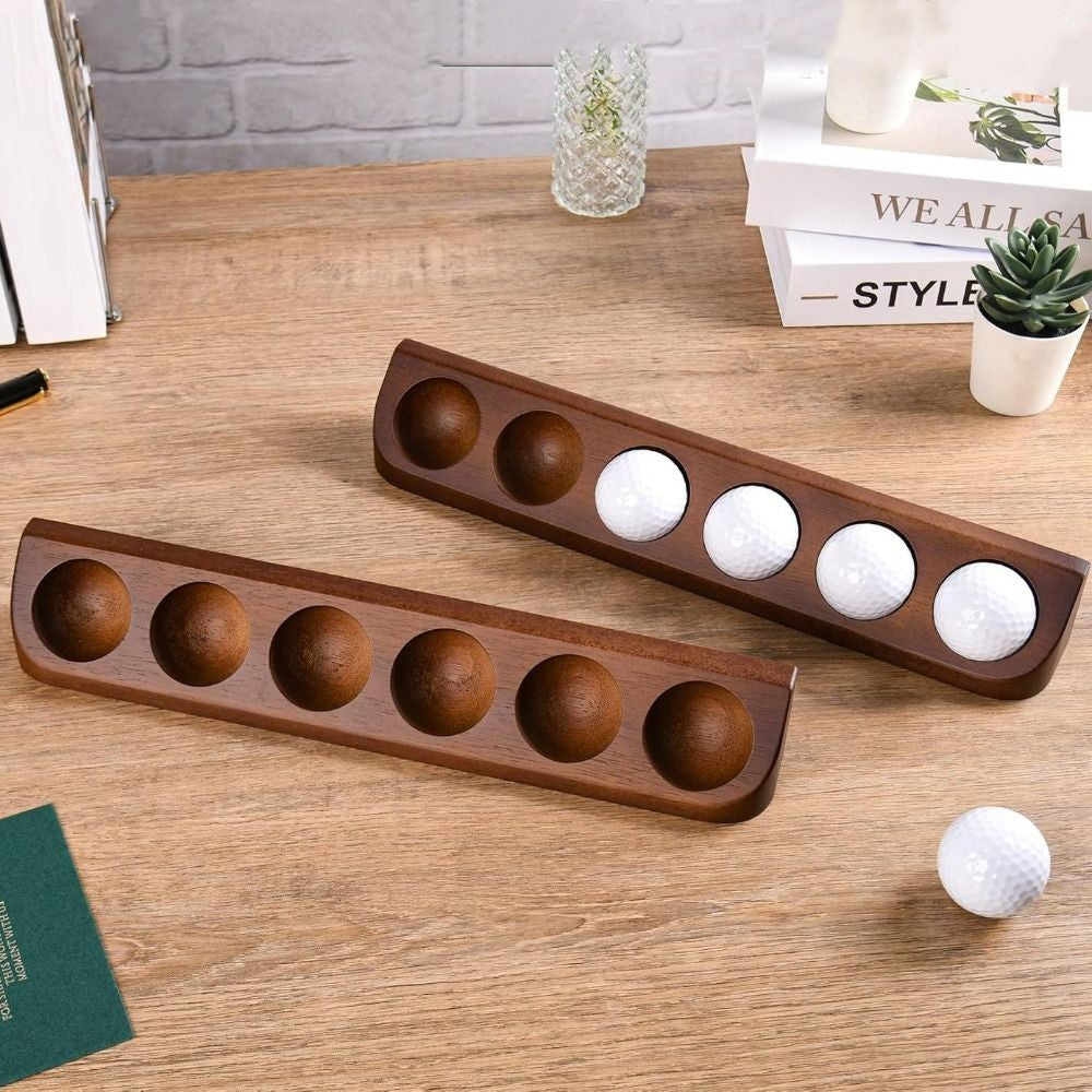 Wooden Golf Ball Display Case 6 Grids Can Wall Mount Golf Ball Stand Holder