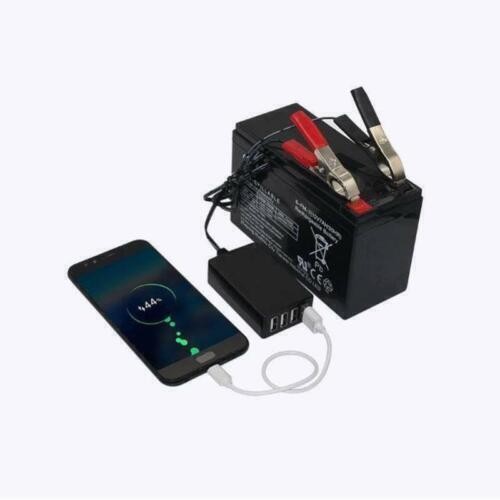 DC Converter with Battery Clip 12v-24v to 5V USB QC3.0 Fast Charger Durable