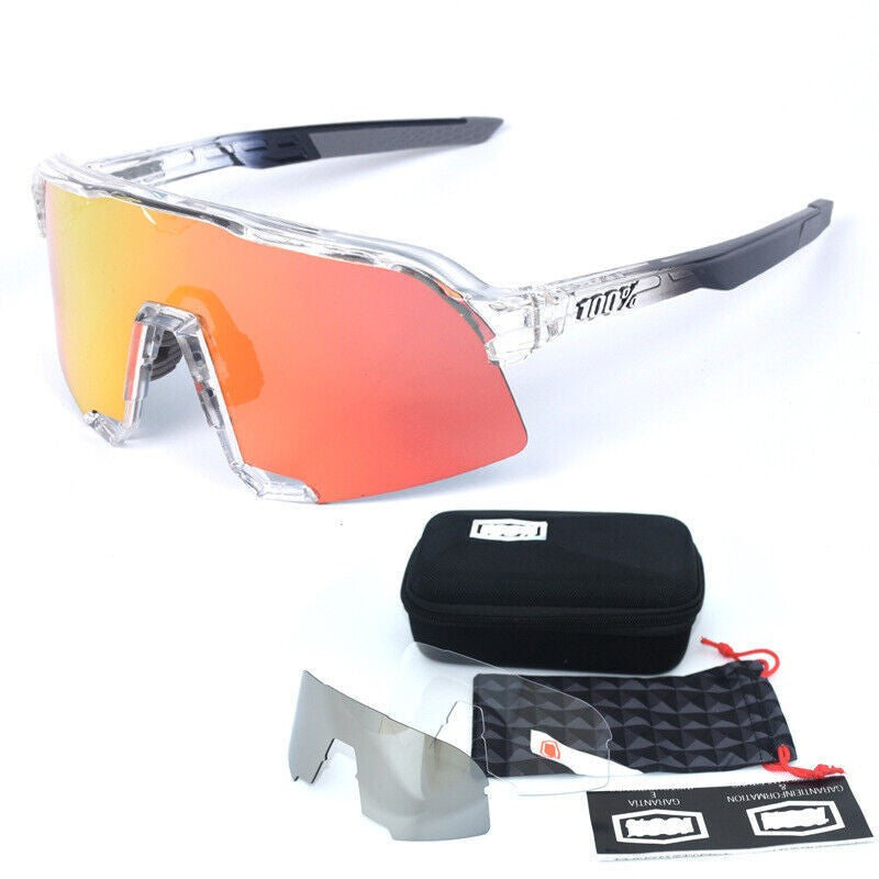 100% S3 Cycling Glasses MTB Road Bike Goggles 3 Lens Polarized Sunglasses UV400