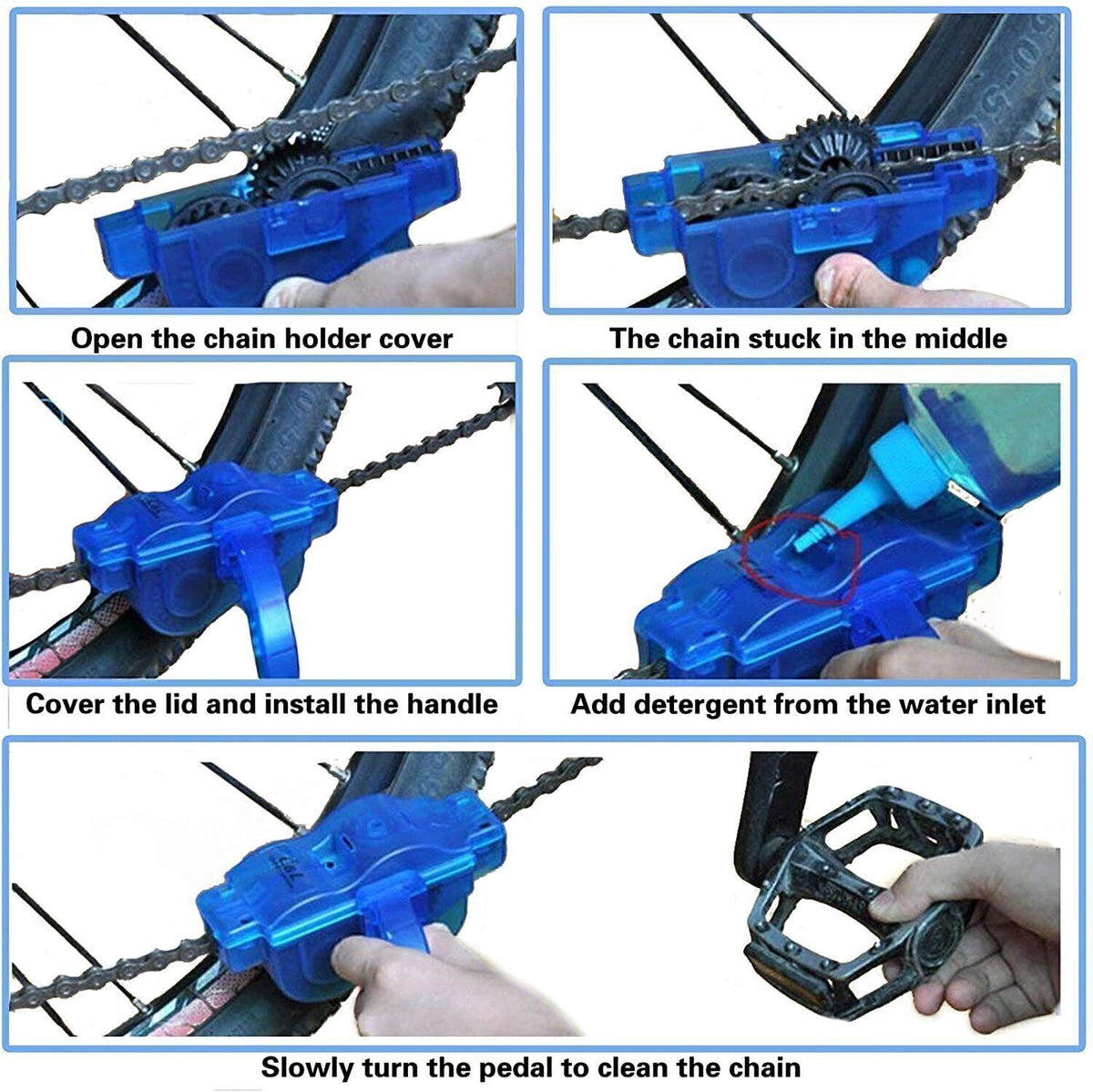 4PCS Bike Chain Cleaner Brush Kit Bicycle Chain Cleaning Wheel Maintenance Tool