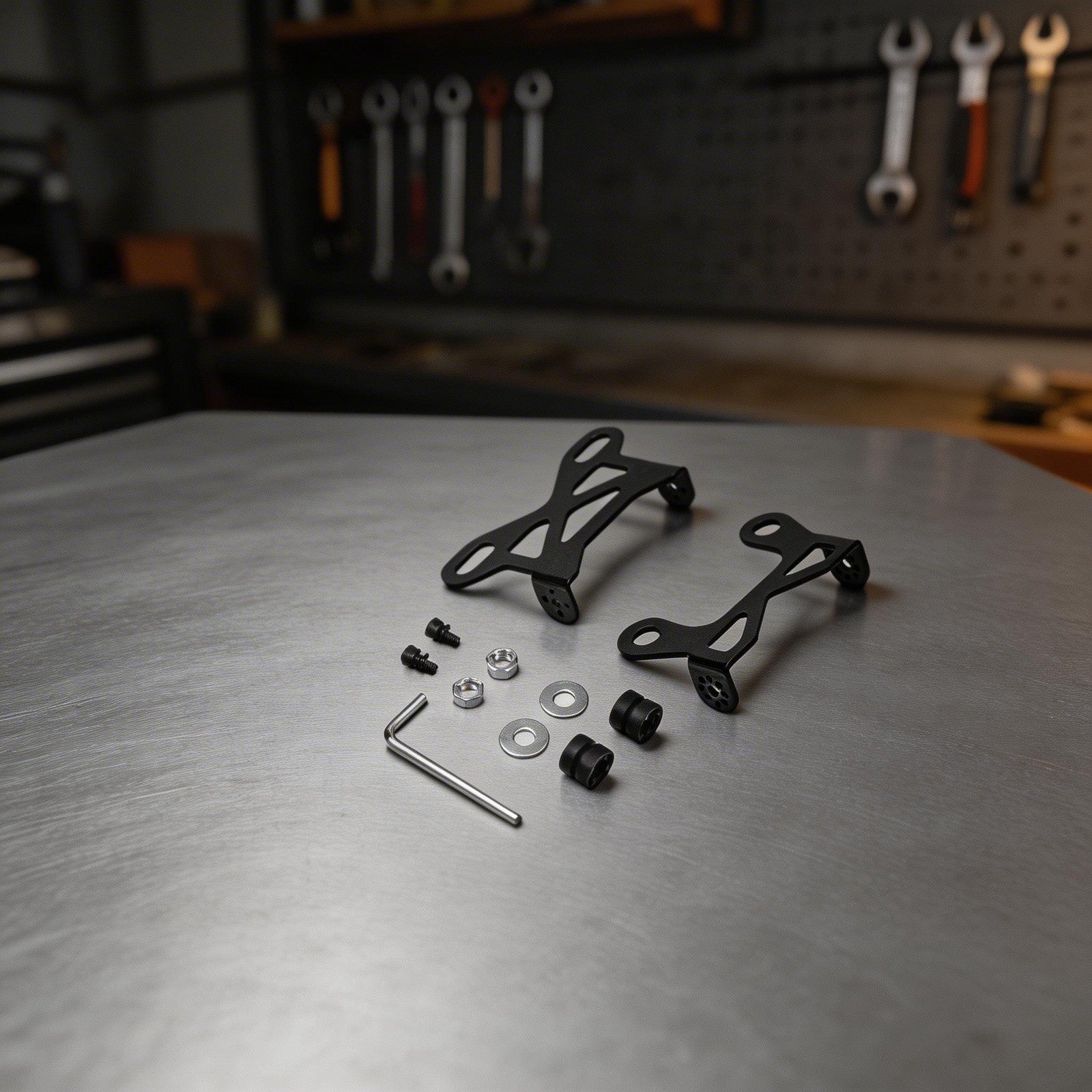 Sleek Black Motorcycle Instrument Bracket for Easy Speedometer Fitment