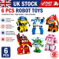 6pcs/set Robocar Poli Action Figures Transformation Hand Deformation Car Model