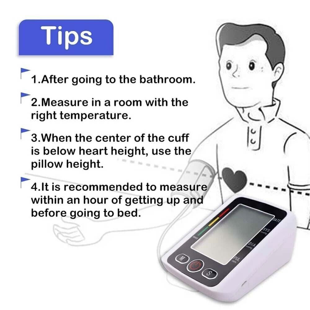 2026 UK Digital Automatic Blood Pressure Monitor Upper Arm BP Machine Heart Rate
