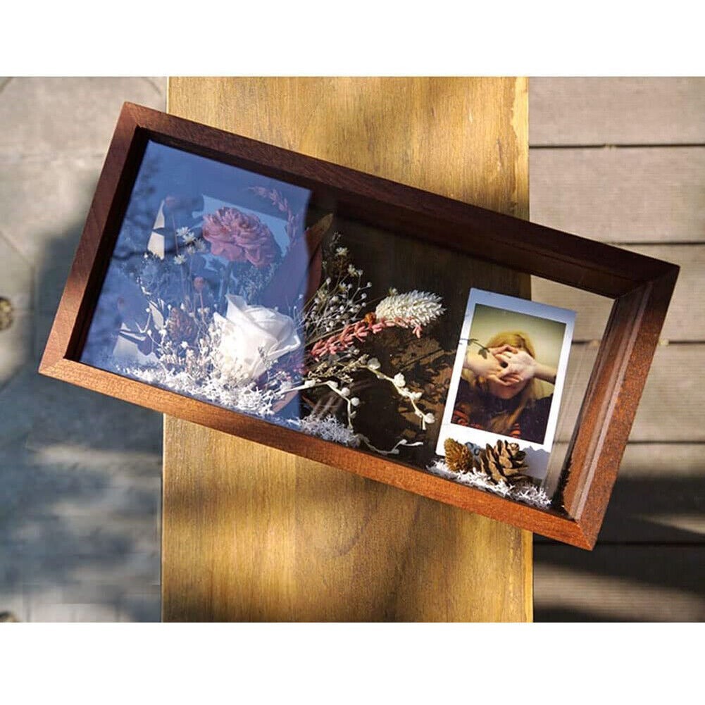 Memory Box Display Case 3D Shadow Frames Wooden Double-Sided Deep Box DIY Crafts