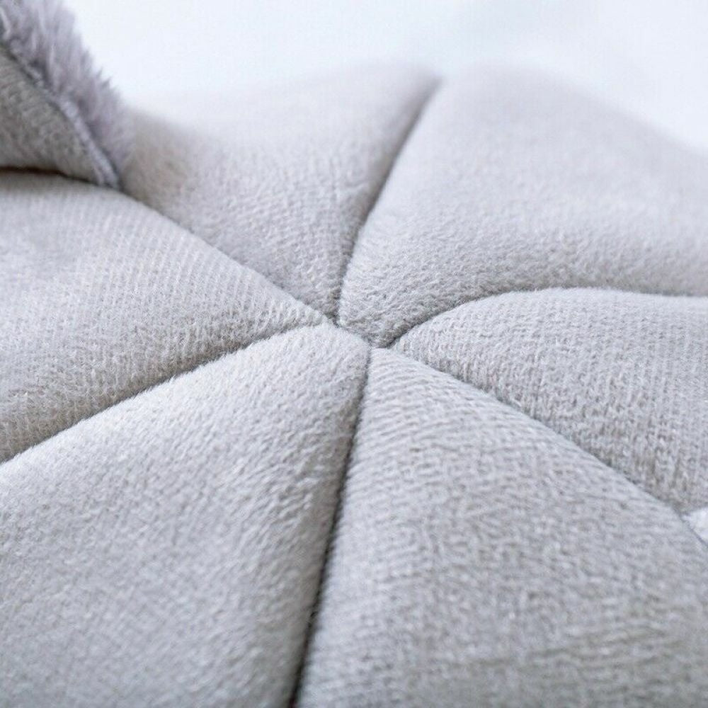 Large Cat Bed Cave Small Wool Cozy Pet Igloo Bed Winter House Nest Kennel Grey