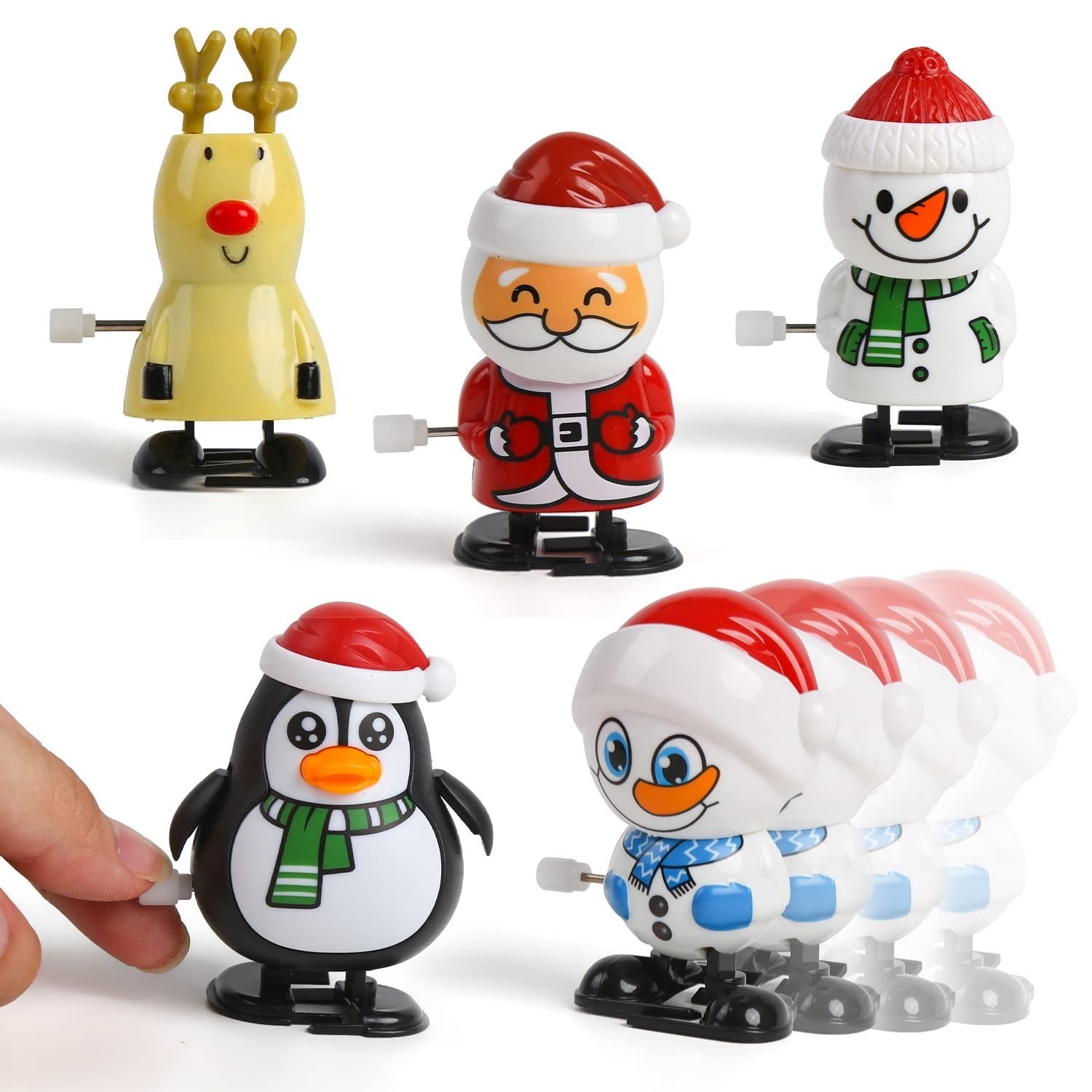 8 Pack Christmas Wind Up Toys Assortment Stocking Fillers Kids Party Gifts
