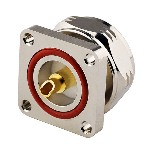 7/16 DIN Plug Male Connector Straight 4 Hole Flange  Solder Cup RF Connector