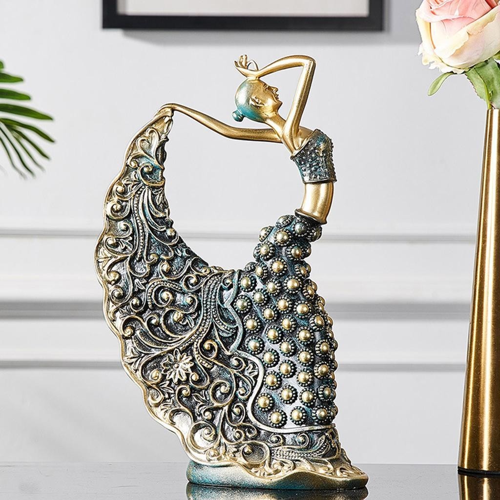 Creative  Dancer Figurine Dancing Statue Decor Ornaments Art Crafts Bronze.*
