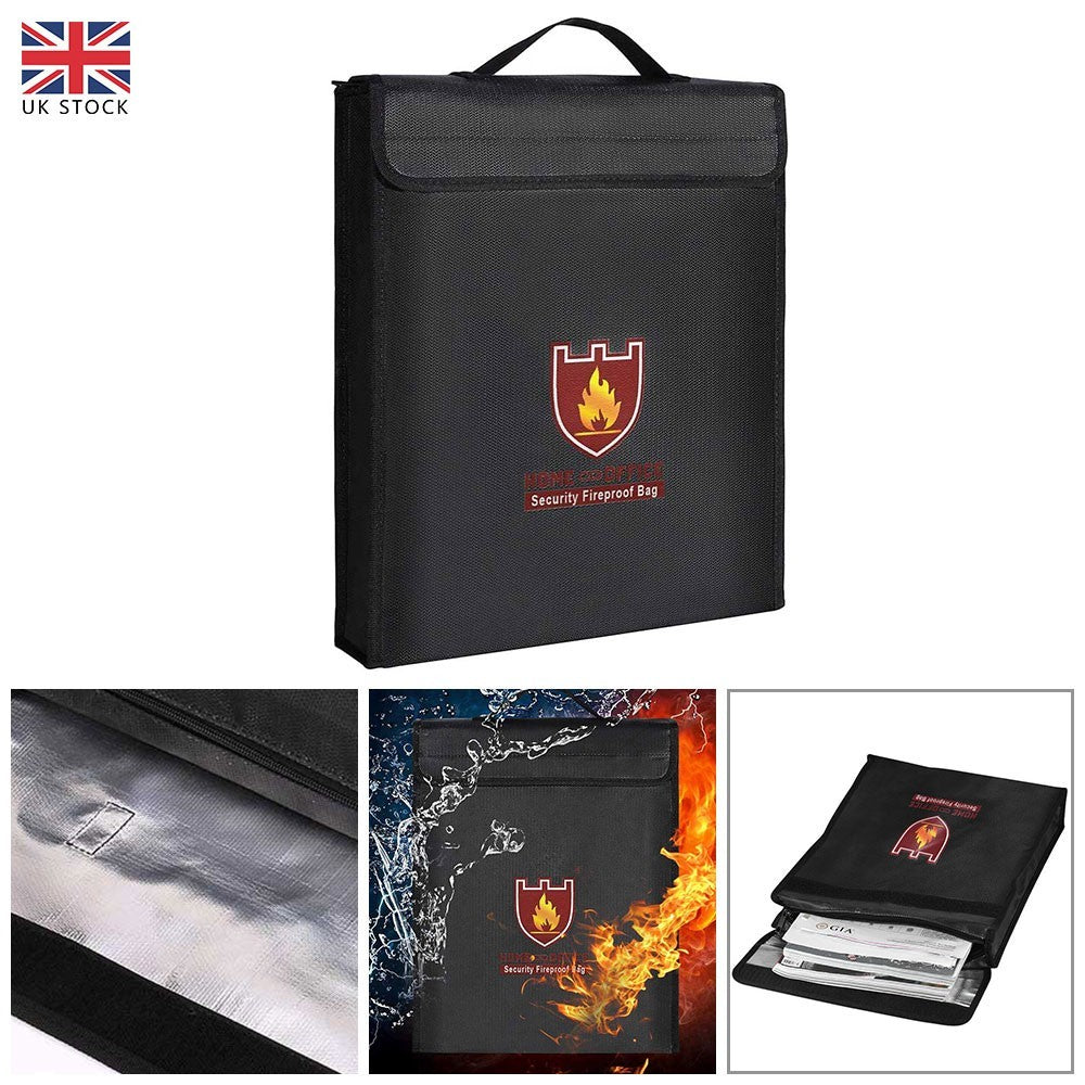 Fireproof Waterproof Document Bag Secret File Protect Pouch Money Safe Handbag