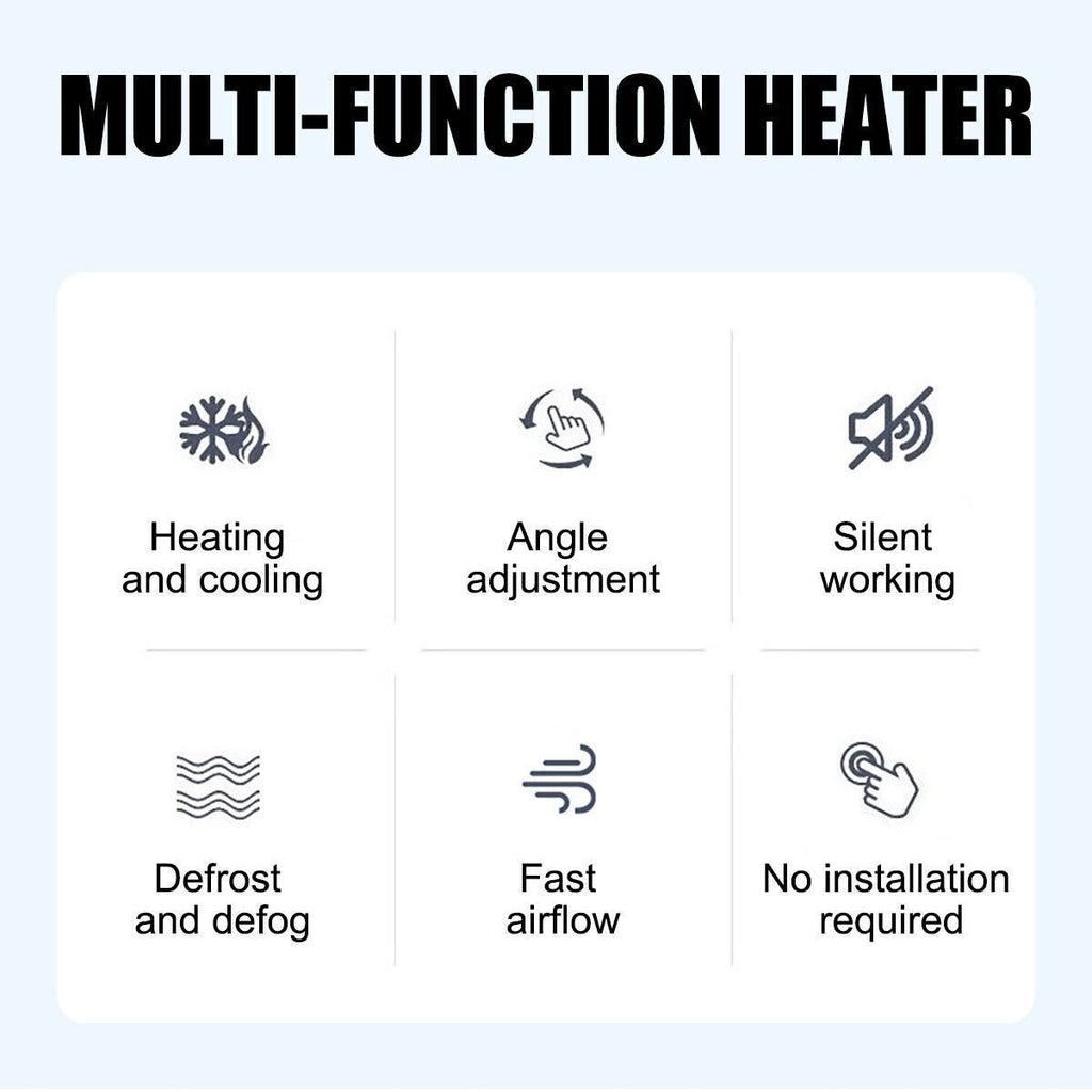 150W Electric Car Heater 12V DC Heating Fan Defogger Defroster Demister Portable