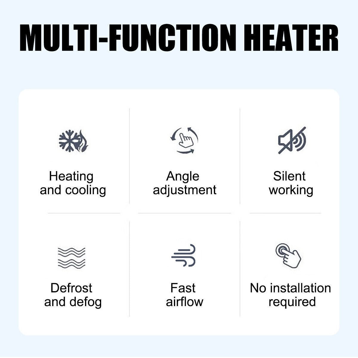150W Electric Car Heater 12V DC Heating Fan Defogger Defroster Demister Portable