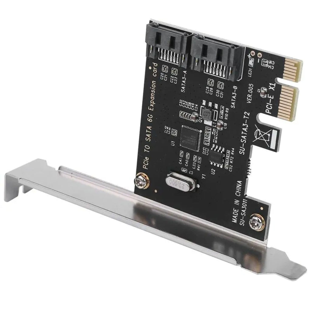 1X PCI Express PCIe to SATA3.0 6G 2-Port Expansion Controller Card Adapter