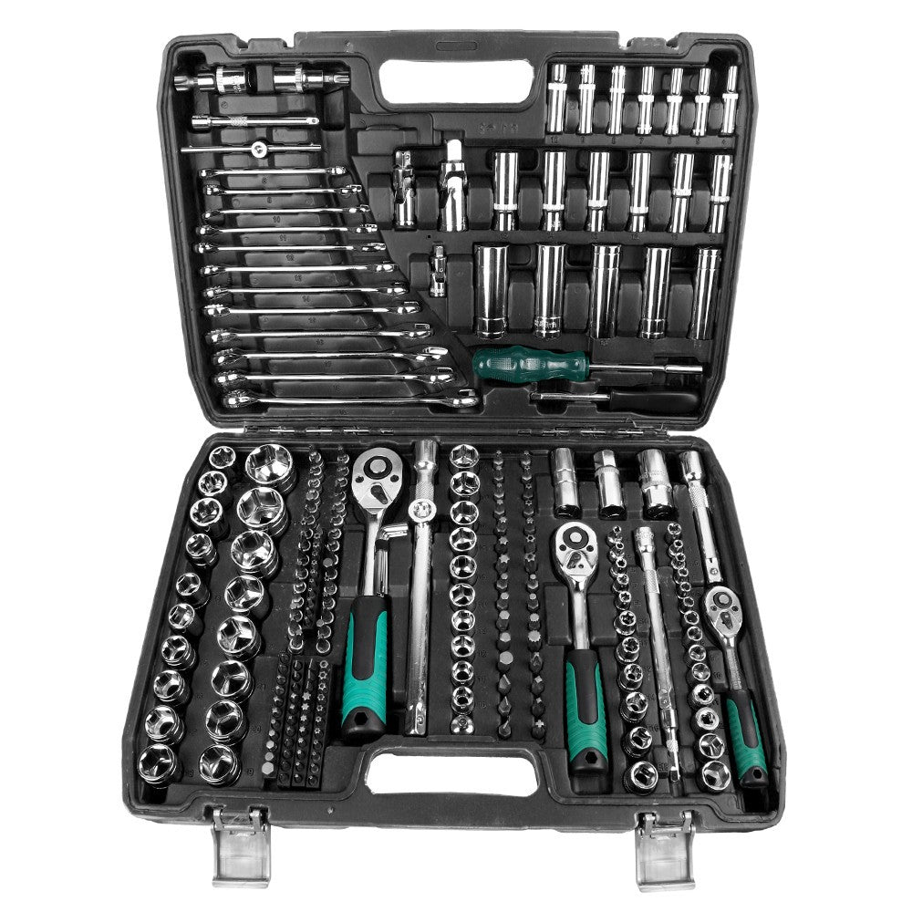 227 Pcs Professional Ratchet Socket Set 1/2" 1/4" 3/8" Tool Kit Spanners Wrench
