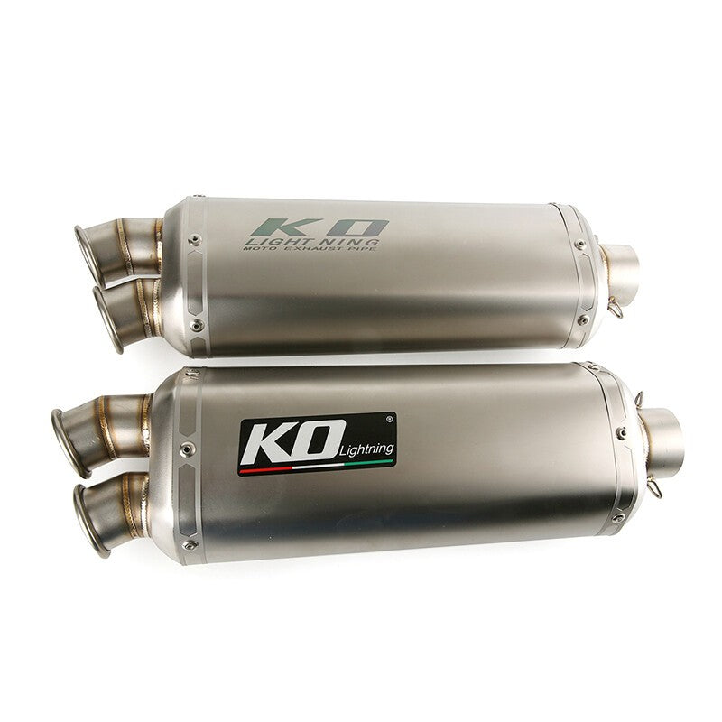 51mm Universal Motorcycle Exhaust Pipe Dual-outlet Muffler 420mm Escape Modified