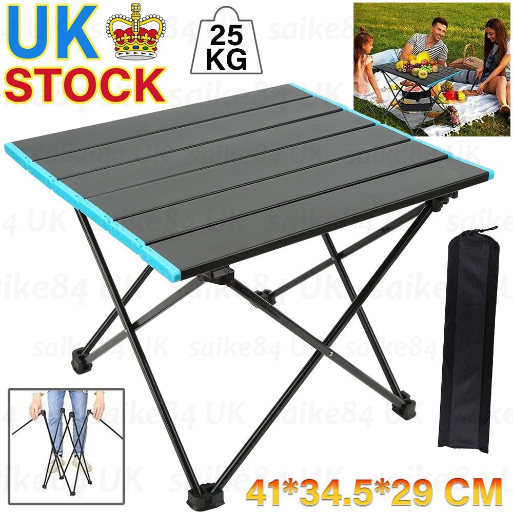 Portable Folding Aluminium Camping Table Outdoor Picnic BBQ Desk With Carry Bag