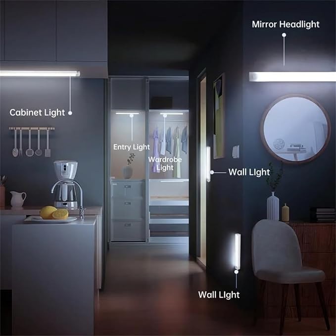 Punch-Free Smart Sensor Magnetic Rechargeable LED Lights Sensor Light Indoor