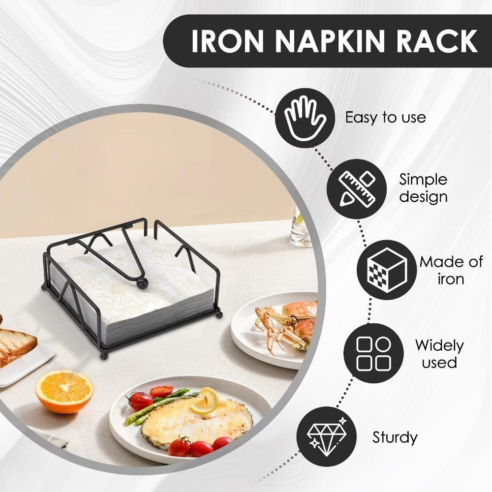 Desktop Metal Napkin Holder & Tissue Dispenser Modern Design Napkin Holder