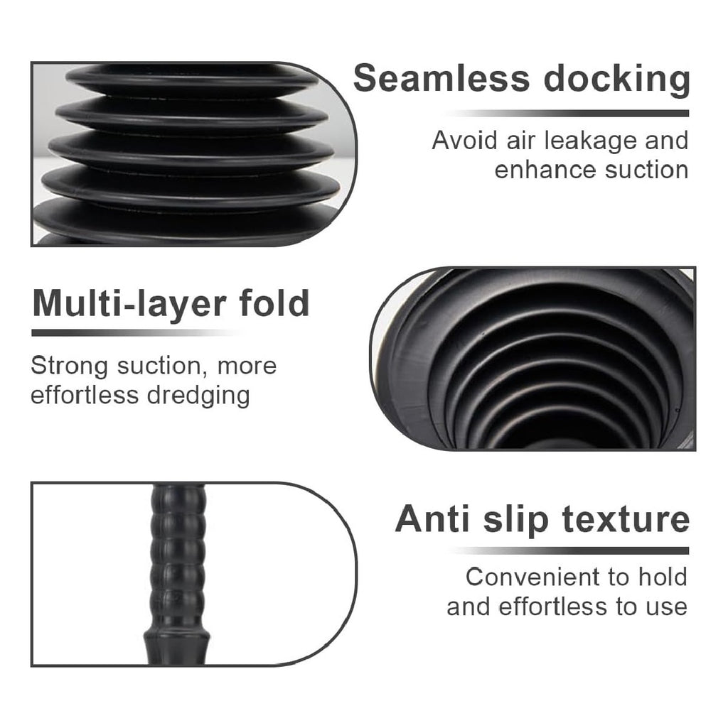 Heavy Duty Sink Plunger Clear Unblock Unclog Drains Sinks Toilets Showers Waste