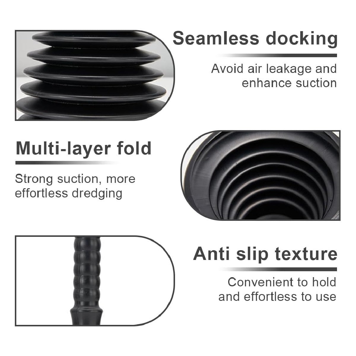 Heavy Duty Sink Plunger Clear Unblock Unclog Drains Sinks Toilets Showers Waste
