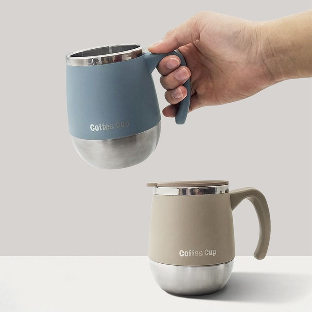 500ml Insulated Steel Coffee Mug With Lid Double-Wall Vacuum Thermal Cup