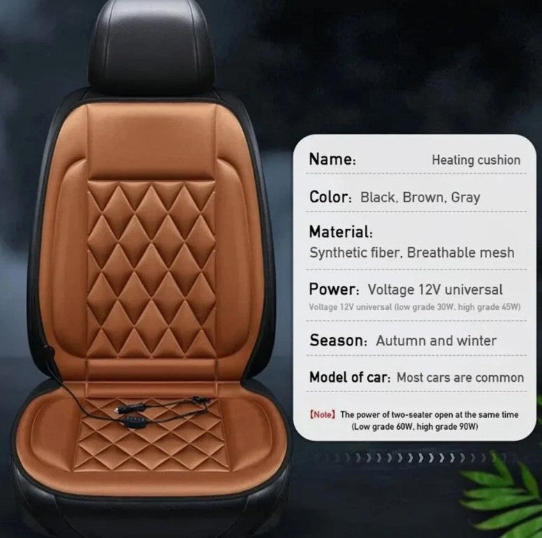 12V Car Seat Pad Cushion Cover Heating Heater Heated Cold Winter Warm Universal