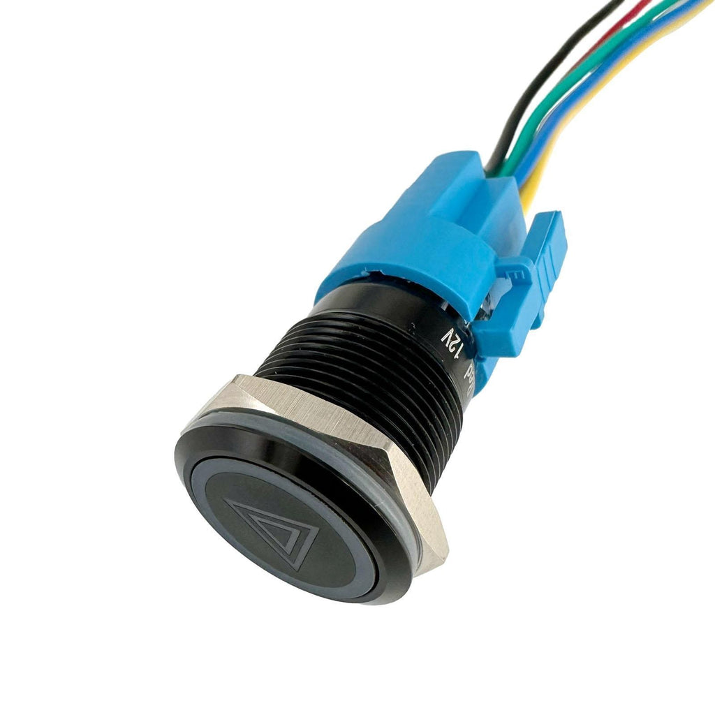 Car Emergency Light Switch Button 19mm Hazard Warning Flash Light Switch Push